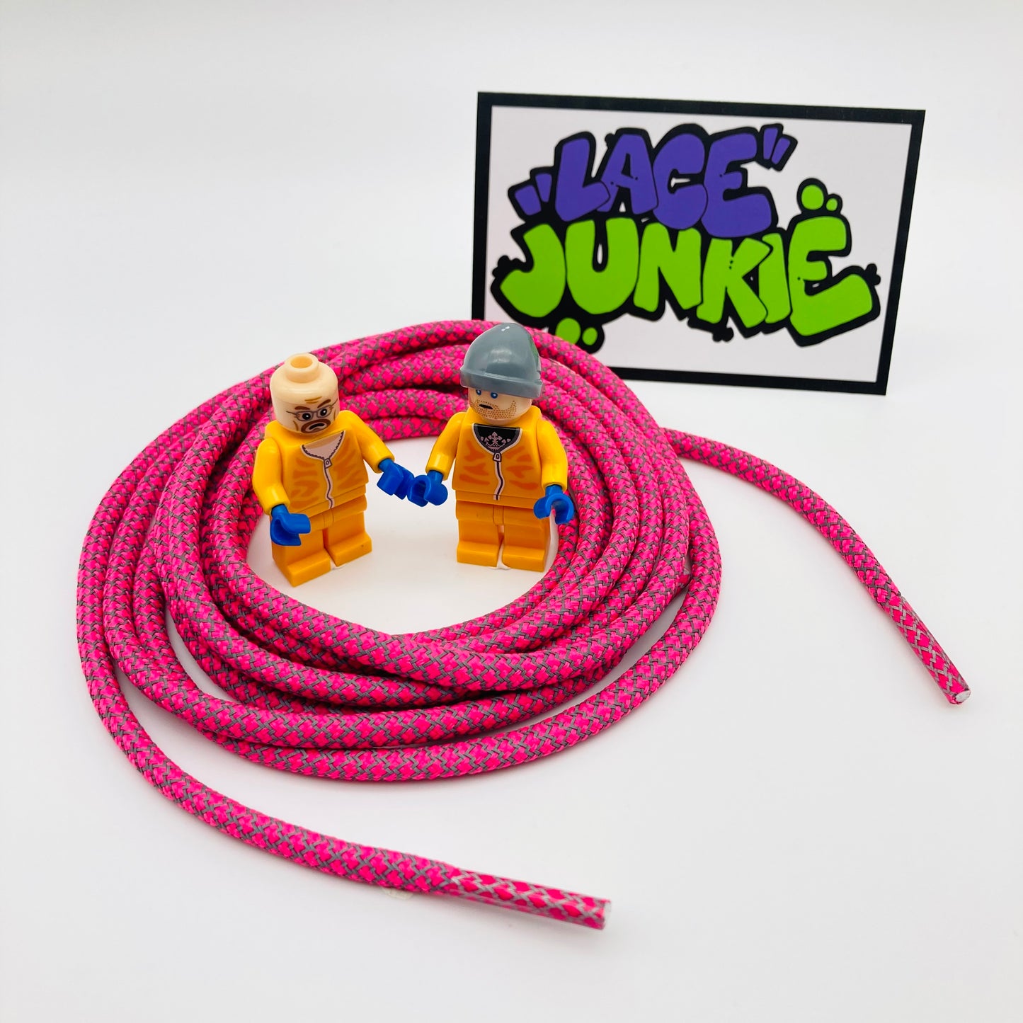 Lace Junkie Bright Pink 3M Reflective Rope Laces