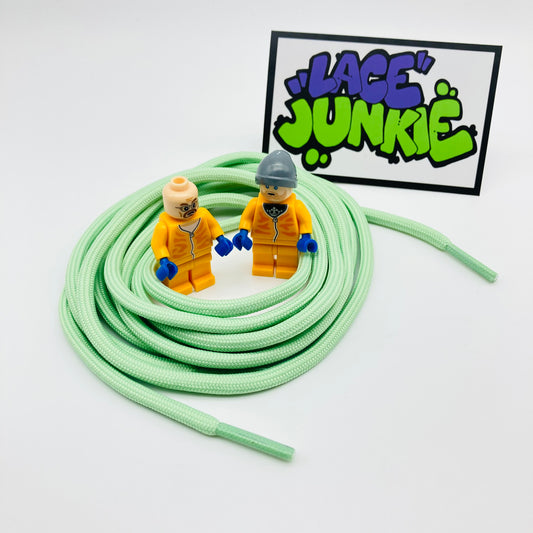 Lace Junkie Light Green Single Colour Rope Laces