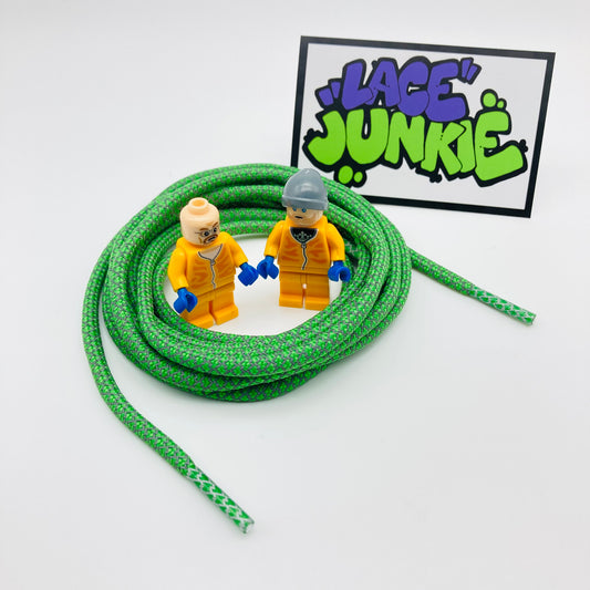 Lace Junkie Green 3M Reflective Rope Laces