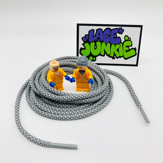 Lace Junkie Light Grey 3M Reflective Rope Laces