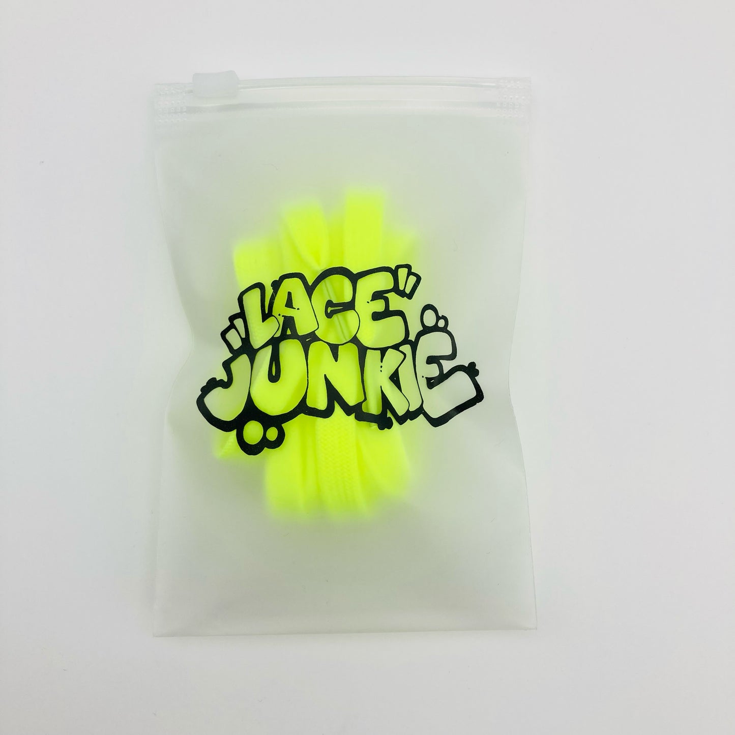 Lace Junkie Neon Yellow Single Colour 8mm Flat Laces