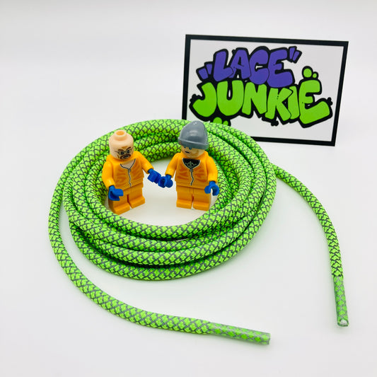 Lace Junkie Neon Green 3M Reflective Rope Laces
