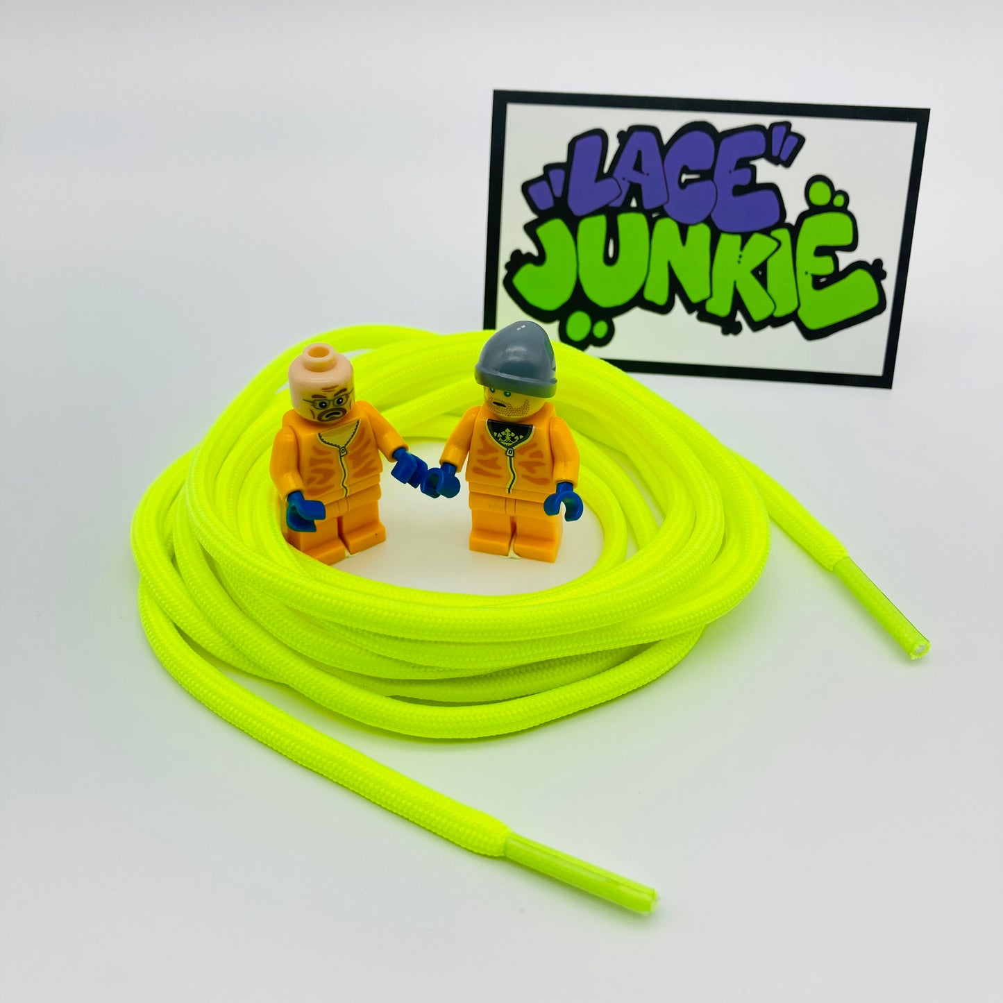 Lace Junkie Neon Yellow Single Colour Rope Laces
