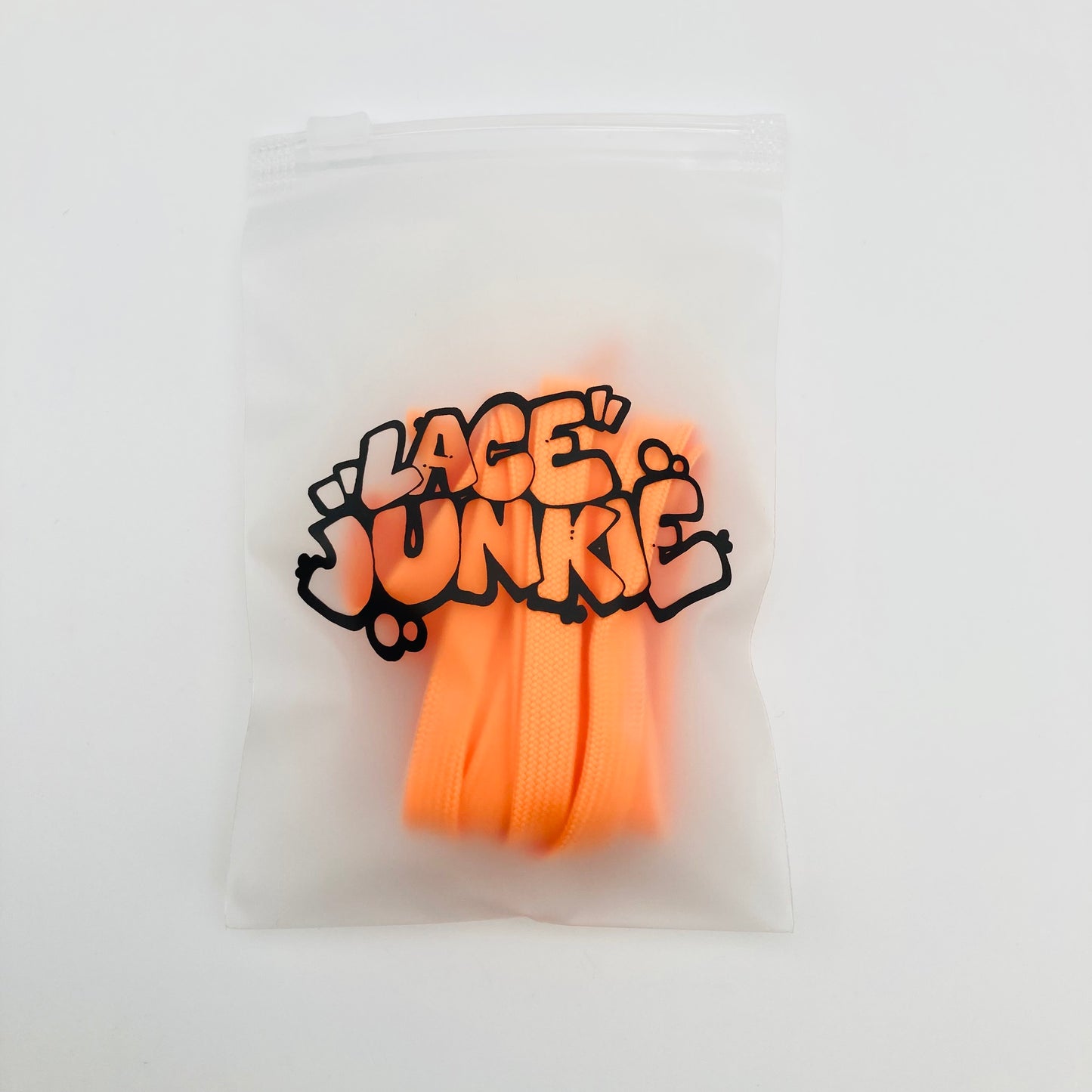 Lace Junkie Orange Single Colour 8mm Flat Laces