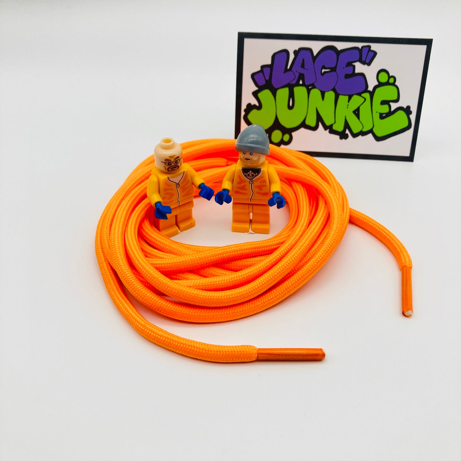 Lace Junkie Orange Single Colour Rope Laces