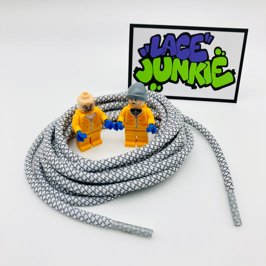 Lace Junkie White 3M Reflective Rope Laces