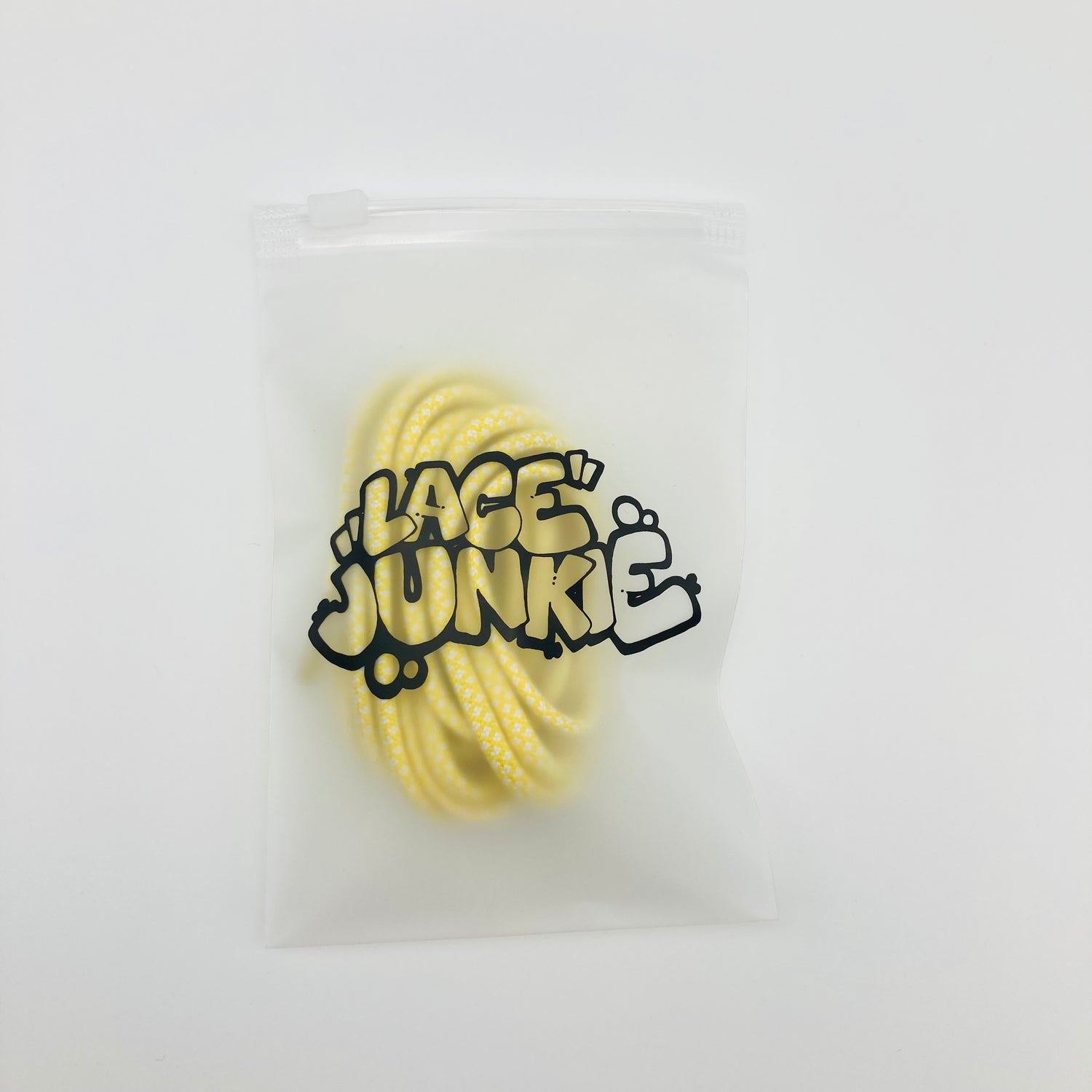 Lace Junkie White / Bright Yellow Two Colour Rope Laces