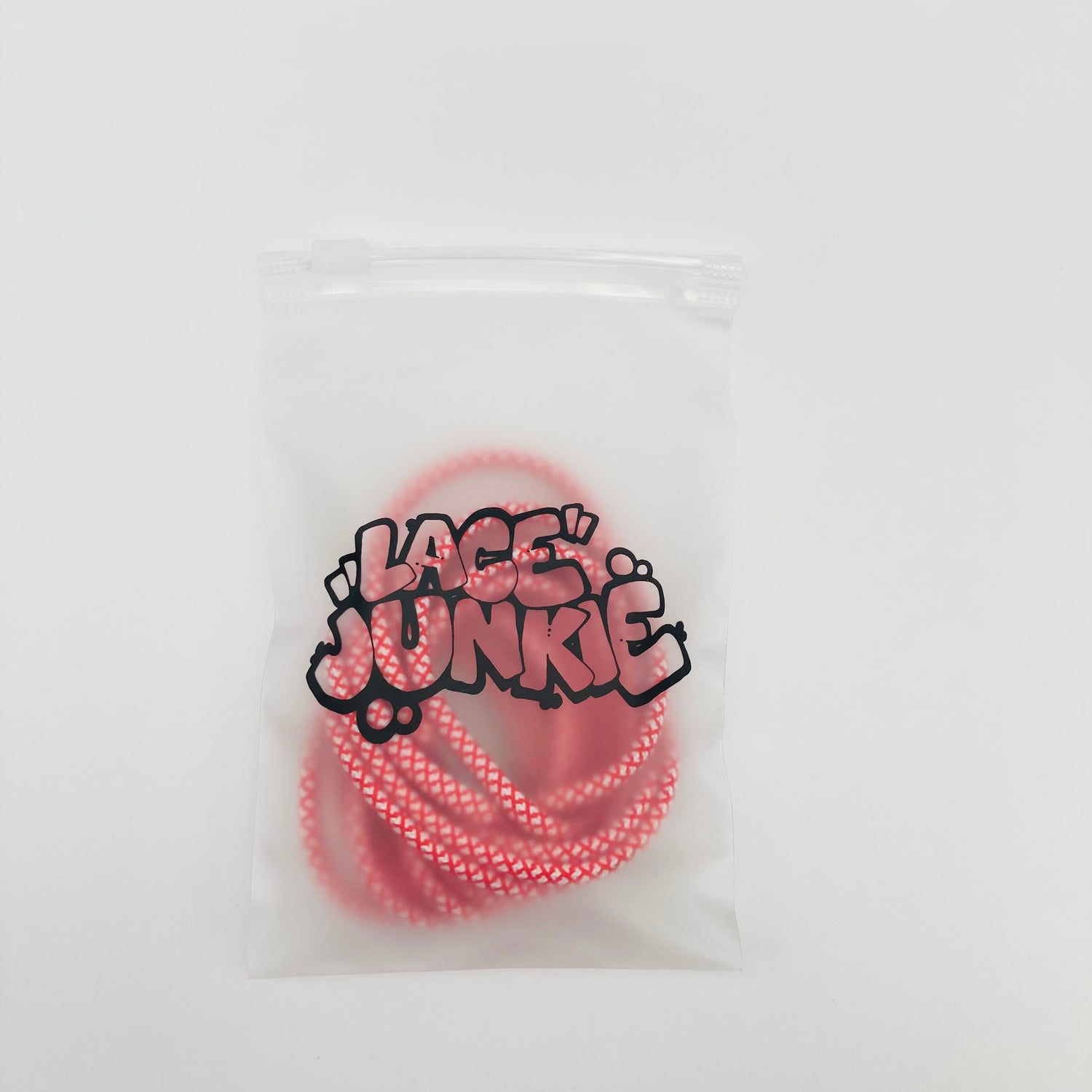 Lace Junkie White / Red Two Colour Rope Laces