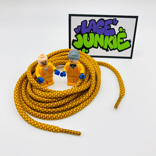 Lace Junkie Yellow / Light Brown Two Colour Rope Laces